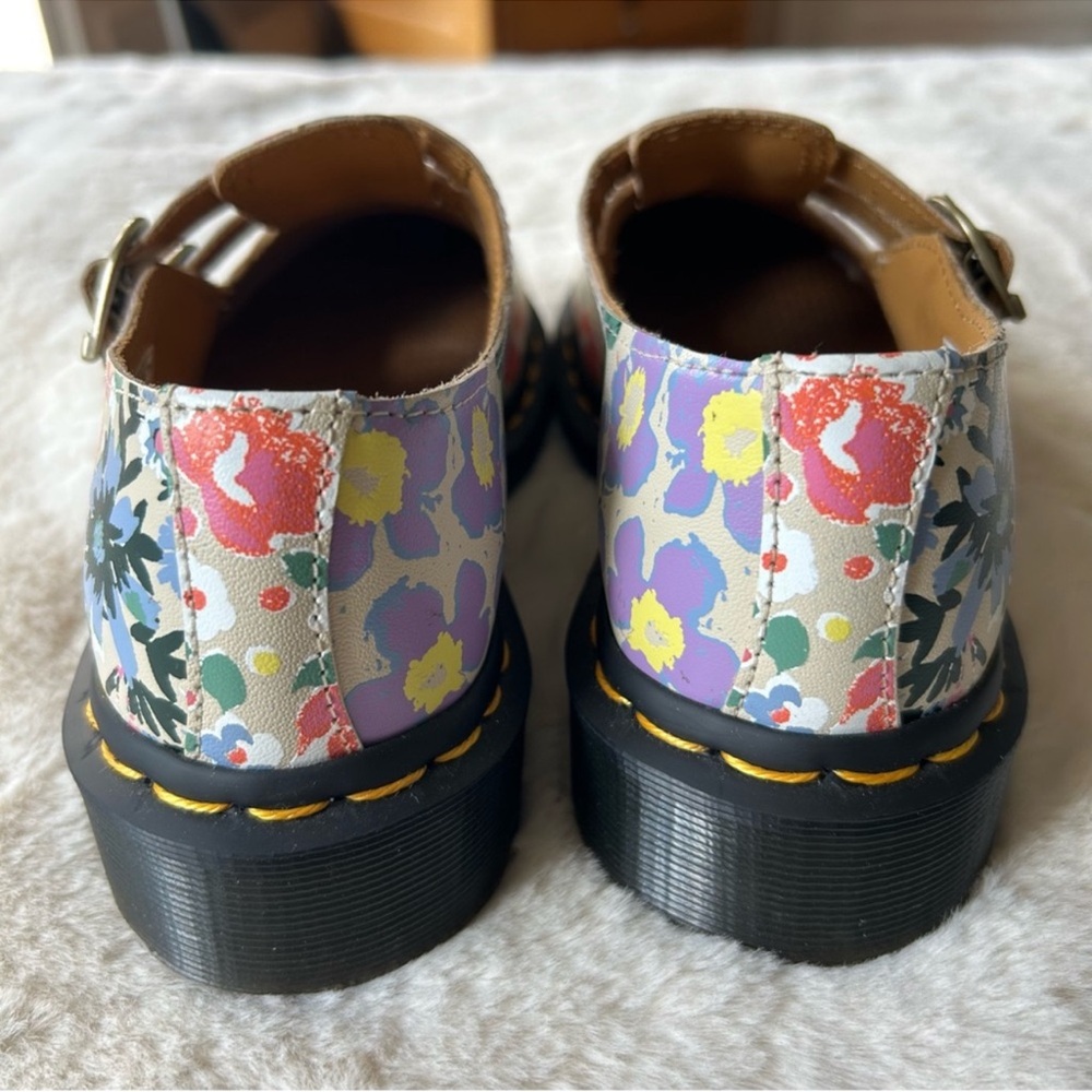 Dr. Martens 8065 Floral Mashup Mary Jane’s Parchment Beige - size 5 / UK 3 - Picture 4 of 9